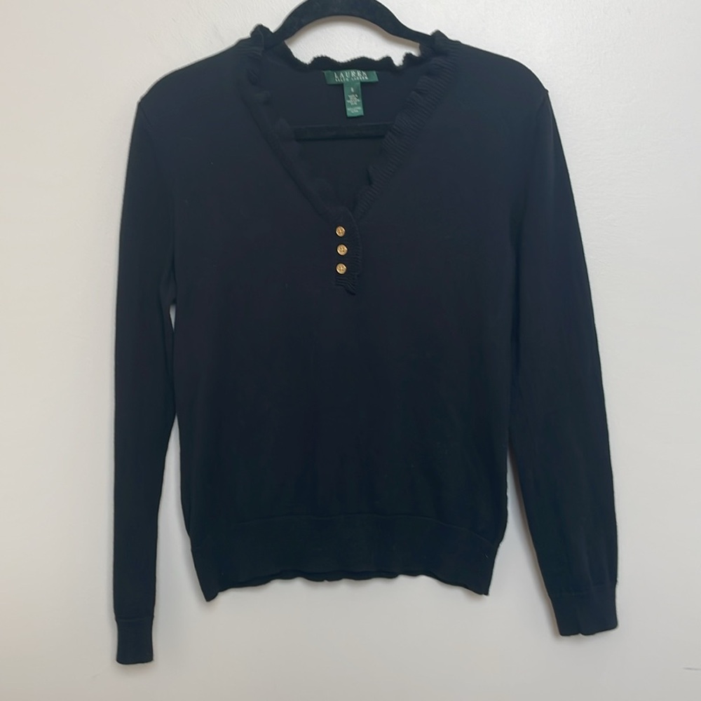 Ralph Lauren Black Long Sleeve Sweater Size S